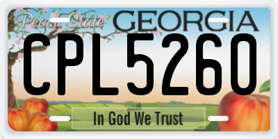 GA license plate CPL5260