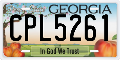 GA license plate CPL5261