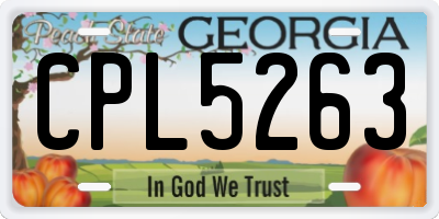 GA license plate CPL5263