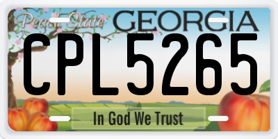 GA license plate CPL5265