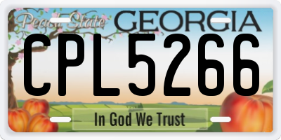 GA license plate CPL5266