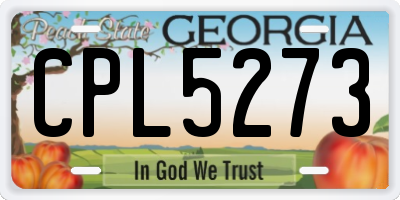 GA license plate CPL5273