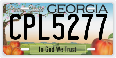 GA license plate CPL5277