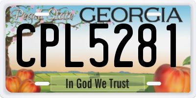 GA license plate CPL5281
