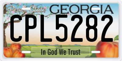 GA license plate CPL5282