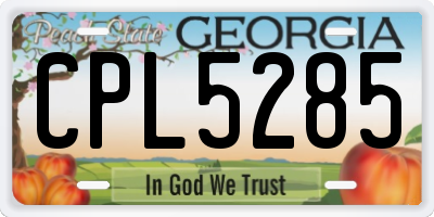 GA license plate CPL5285