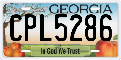 GA license plate CPL5286