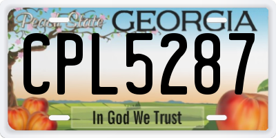 GA license plate CPL5287