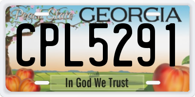 GA license plate CPL5291