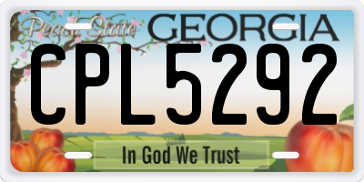GA license plate CPL5292