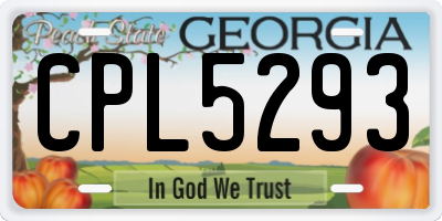 GA license plate CPL5293