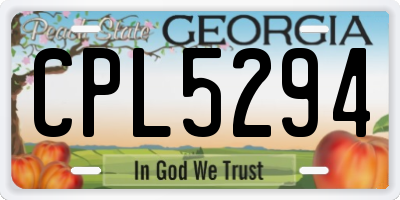 GA license plate CPL5294
