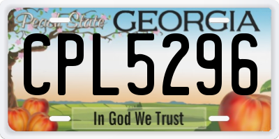 GA license plate CPL5296