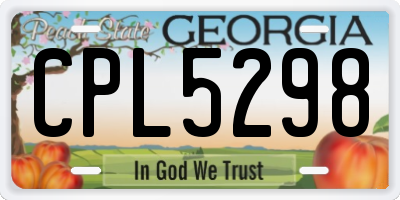 GA license plate CPL5298