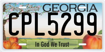 GA license plate CPL5299