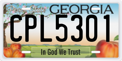 GA license plate CPL5301