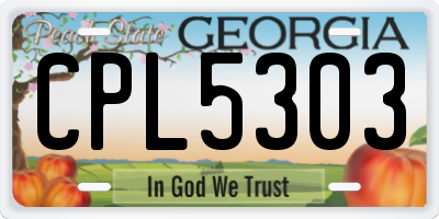 GA license plate CPL5303