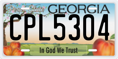 GA license plate CPL5304