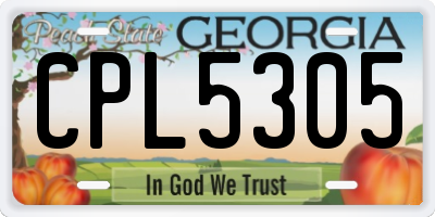 GA license plate CPL5305