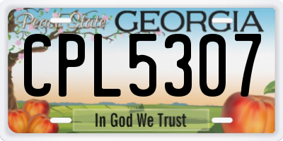 GA license plate CPL5307