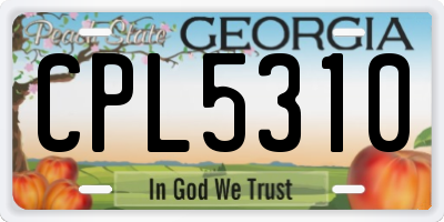 GA license plate CPL5310