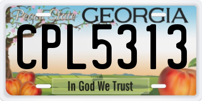 GA license plate CPL5313