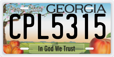 GA license plate CPL5315