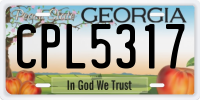 GA license plate CPL5317