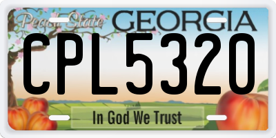 GA license plate CPL5320