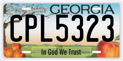 GA license plate CPL5323
