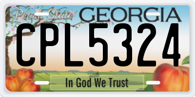 GA license plate CPL5324