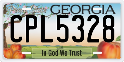 GA license plate CPL5328