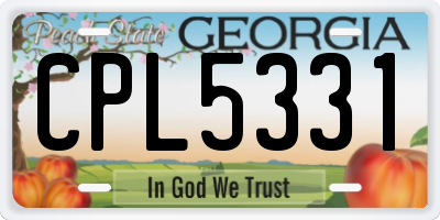 GA license plate CPL5331
