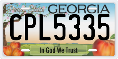 GA license plate CPL5335