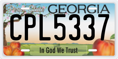 GA license plate CPL5337