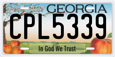 GA license plate CPL5339