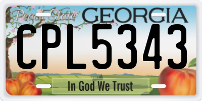 GA license plate CPL5343