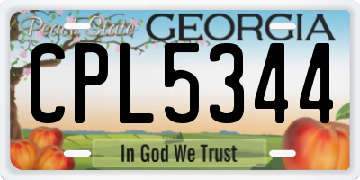 GA license plate CPL5344