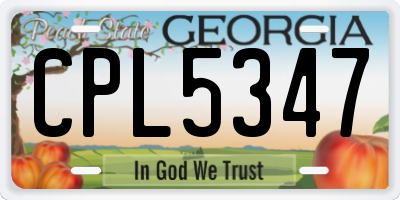 GA license plate CPL5347