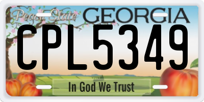 GA license plate CPL5349