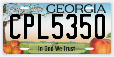 GA license plate CPL5350