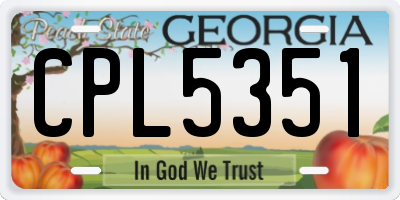 GA license plate CPL5351