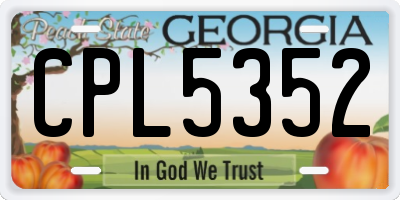 GA license plate CPL5352