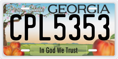 GA license plate CPL5353
