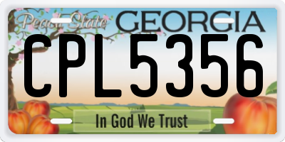 GA license plate CPL5356