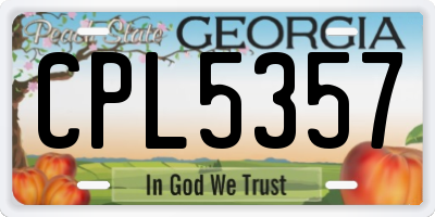 GA license plate CPL5357