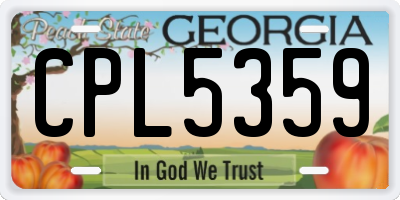 GA license plate CPL5359