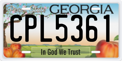 GA license plate CPL5361