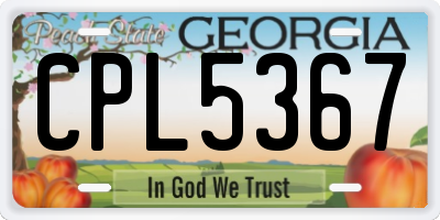 GA license plate CPL5367