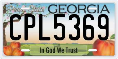 GA license plate CPL5369